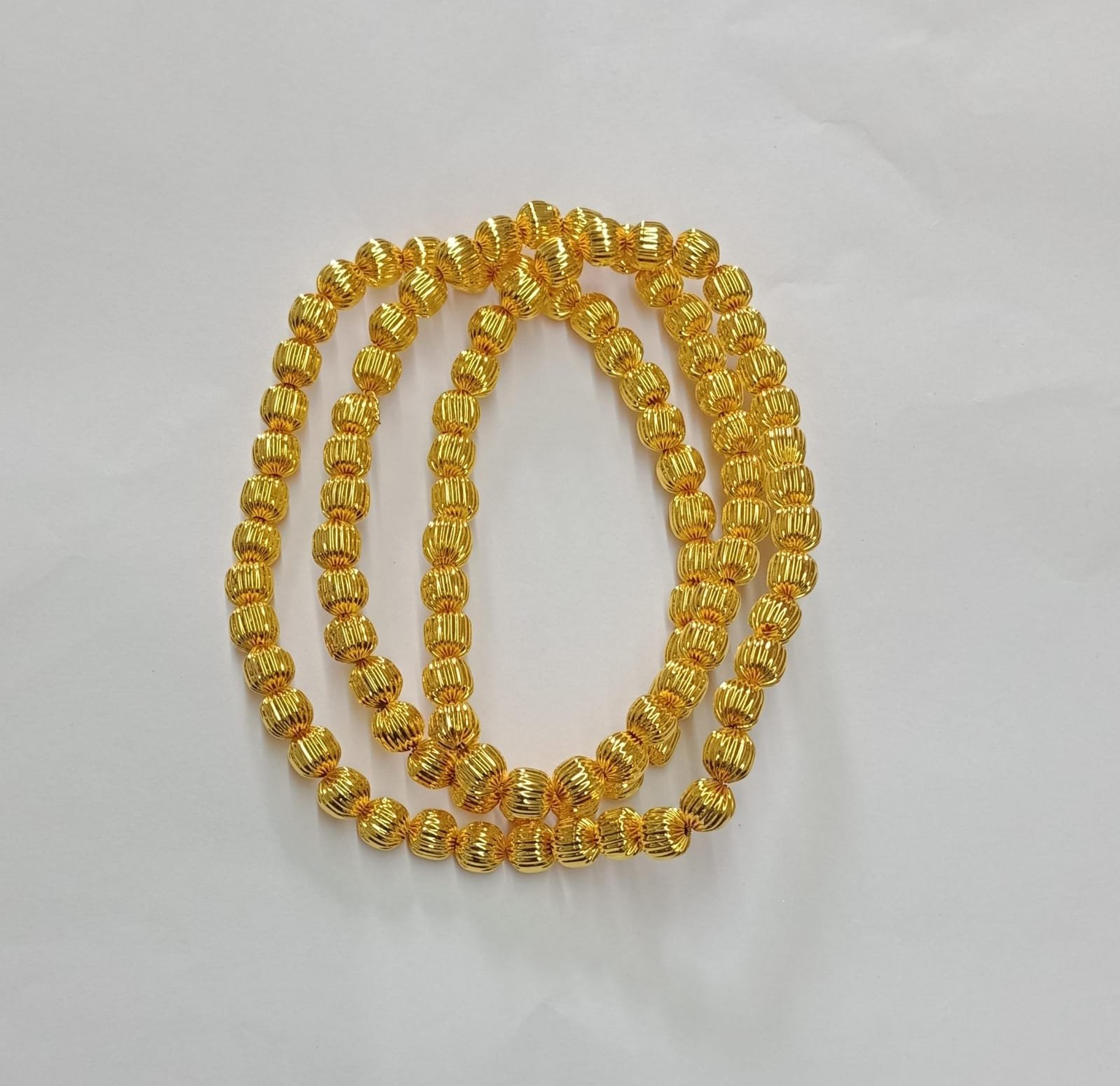 8mm Design Golden Plated Beads