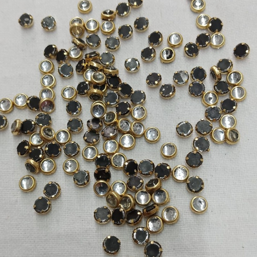 Round Kundan White stones