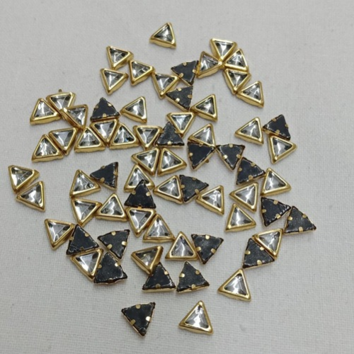 White Kundan Stone Triangle Shape